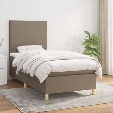 Boxspringbett mit Matratze Taupe 80x200 cm Stoff