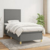 Boxspringbett mit Matratze Dunkelgrau 90x190 cm Stoff