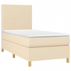 Boxspringbett mit Matratze Creme 90x200 cm Stoff