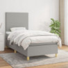 Boxspringbett mit Matratze Hellgrau 100x200 cm Stoff