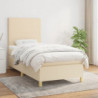 Boxspringbett mit Matratze Creme 100x200 cm Stoff