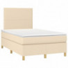 Boxspringbett mit Matratze Creme 120x200 cm Stoff