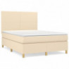 Boxspringbett mit Matratze Creme 140x200 cm Stoff