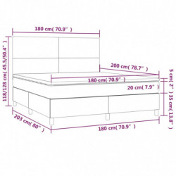 Boxspringbett mit Matratze Hellgrau 180x200 cm Stoff