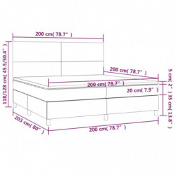 Boxspringbett mit Matratze Dunkelgrau 200x200 cm Stoff