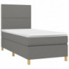 Boxspringbett mit Matratze Dunkelgrau 100x200 cm Stoff