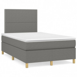 Boxspringbett mit Matratze Dunkelgrau 120x200 cm Stoff