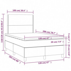 Boxspringbett mit Matratze Dunkelgrau 120x200 cm Stoff