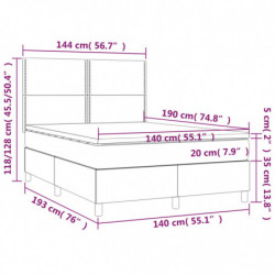 Boxspringbett mit Matratze Dunkelgrau 140x190 cm Stoff