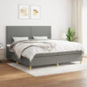 Boxspringbett mit Matratze Dunkelgrau 200x200 cm Stoff