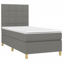 Boxspringbett mit Matratze Dunkelgrau 90x200 cm Stoff