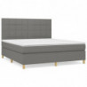 Boxspringbett mit Matratze Dunkelgrau 180x200 cm Stoff