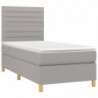 Boxspringbett mit Matratze Hellgrau 100x200 cm Stoff