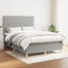 Boxspringbett mit Matratze Hellgrau 140x190 cm Stoff