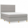 Boxspringbett mit Matratze Hellgrau 140x190 cm Stoff