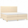 Boxspringbett mit Matratze Creme 200x200 cm Stoff