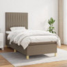 Boxspringbett mit Matratze Taupe 90x200 cm Stoff