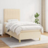 Boxspringbett mit Matratze Creme 90x200 cm Stoff