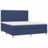 Boxspringbett mit Matratze Blau 160x200 cm Stoff