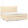 Boxspringbett mit Matratze Creme 200x200 cm Stoff