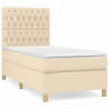 Boxspringbett mit Matratze Creme 90x190 cm Stoff