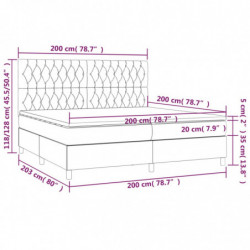 Boxspringbett mit Matratze Creme 200x200 cm Stoff