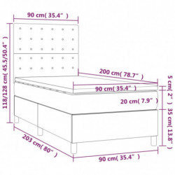 Boxspringbett mit Matratze Blau 90x200 cm Stoff