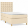 Boxspringbett mit Matratze Creme 100x200 cm Stoff