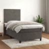 Boxspringbett mit Matratze Dunkelgrau 90x190 cm Samt