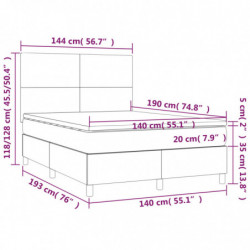 Boxspringbett mit Matratze Rosa 140x190 cm Samt