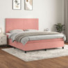 Boxspringbett mit Matratze Rosa 180x200 cm Samt