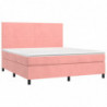 Boxspringbett mit Matratze Rosa 180x200 cm Samt