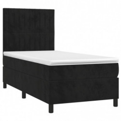 Boxspringbett mit Matratze Schwarz 90x190 cm Samt