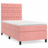 Boxspringbett mit Matratze Rosa 100x200 cm Samt