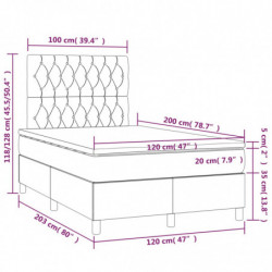 Boxspringbett mit Matratze Schwarz 120x200 cm Samt