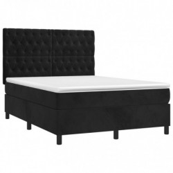 Boxspringbett mit Matratze Schwarz 140x200 cm Samt