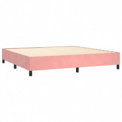 Boxspringbett mit Matratze Rosa 200x200 cm Samt