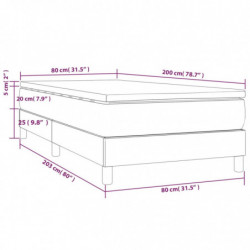 Boxspringbett mit Matratze Hellgrau 80x200 cm Stoff