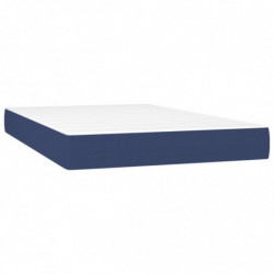 Boxspringbett mit Matratze Blau 120x200 cm Stoff