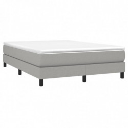 Boxspringbett mit Matratze Hellgrau 140x200 cm Stoff