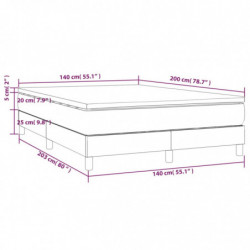 Boxspringbett mit Matratze Hellgrau 140x200 cm Stoff