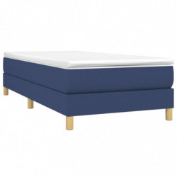 Boxspringbett mit Matratze Blau 80x200 cm Stoff