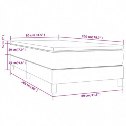 Boxspringbett mit Matratze Blau 80x200 cm Stoff