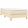 Boxspringbett mit Matratze Creme 90x200 cm Stoff