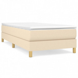 Boxspringbett mit Matratze Creme 100x200 cm Stoff