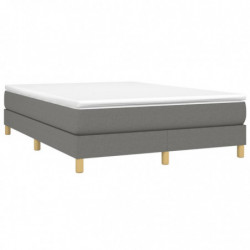 Boxspringbett mit Matratze Dunkelgrau 140x200 cm Stoff