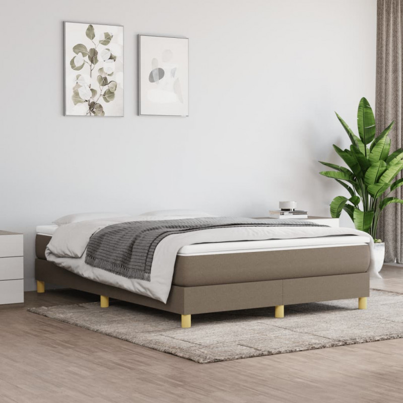 Boxspringbett mit Matratze Taupe 140x200 cm Stoff