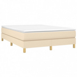 Boxspringbett mit Matratze Creme 140x200 cm Stoff