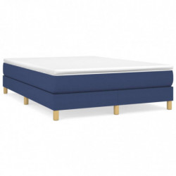 Boxspringbett mit Matratze Blau 140x200 cm Stoff