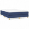 Boxspringbett mit Matratze Blau 140x200 cm Stoff